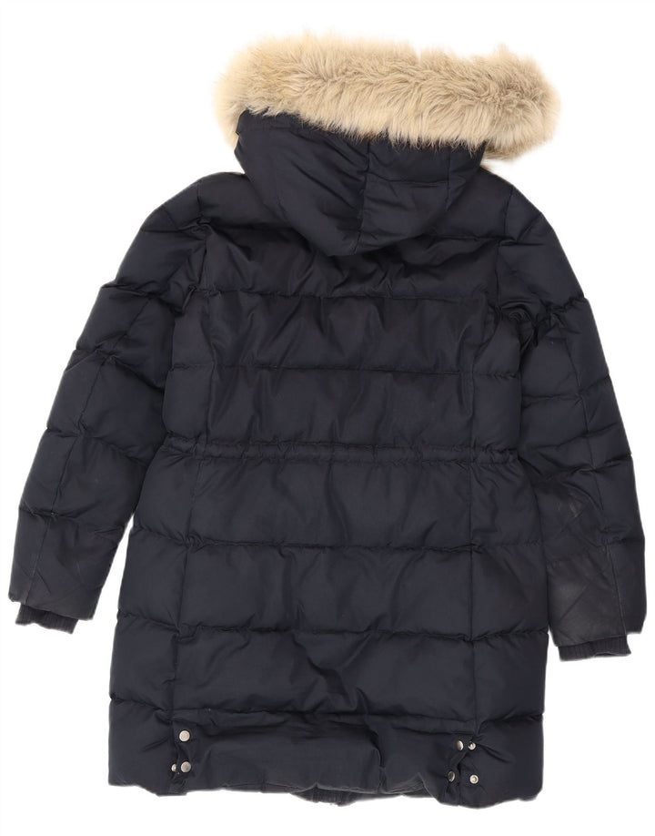 Palton căptușit cu glugă pentru femei Tommy Hilfiger UK 14 Poliester mediu albastru bleumarin