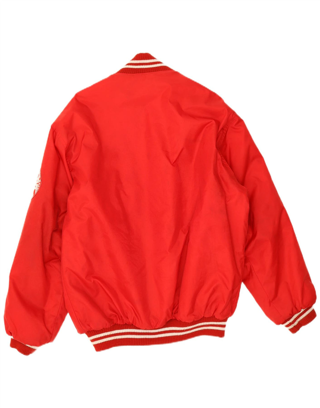 Jachetă vintage pentru bărbați cu grafică Varsity UK 38 Poliamidă roșie medie