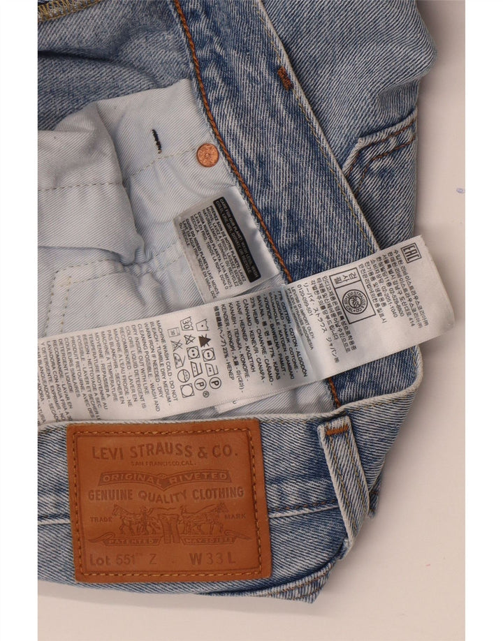 Blugi drepti pentru bărbați LEVI'S 551 W33 L27 Bumbac albastru