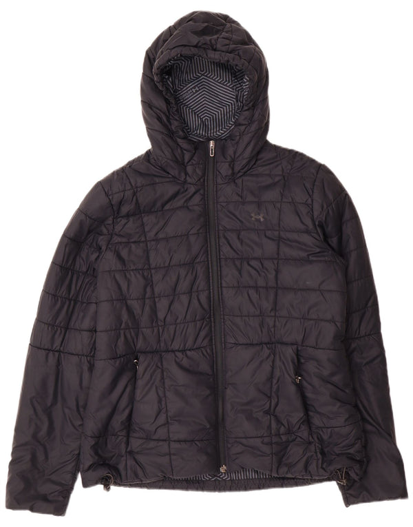 Jachetă căptușită cu glugă pentru femei Cold Gear Under Armour UK 16, mare, negru, nailon