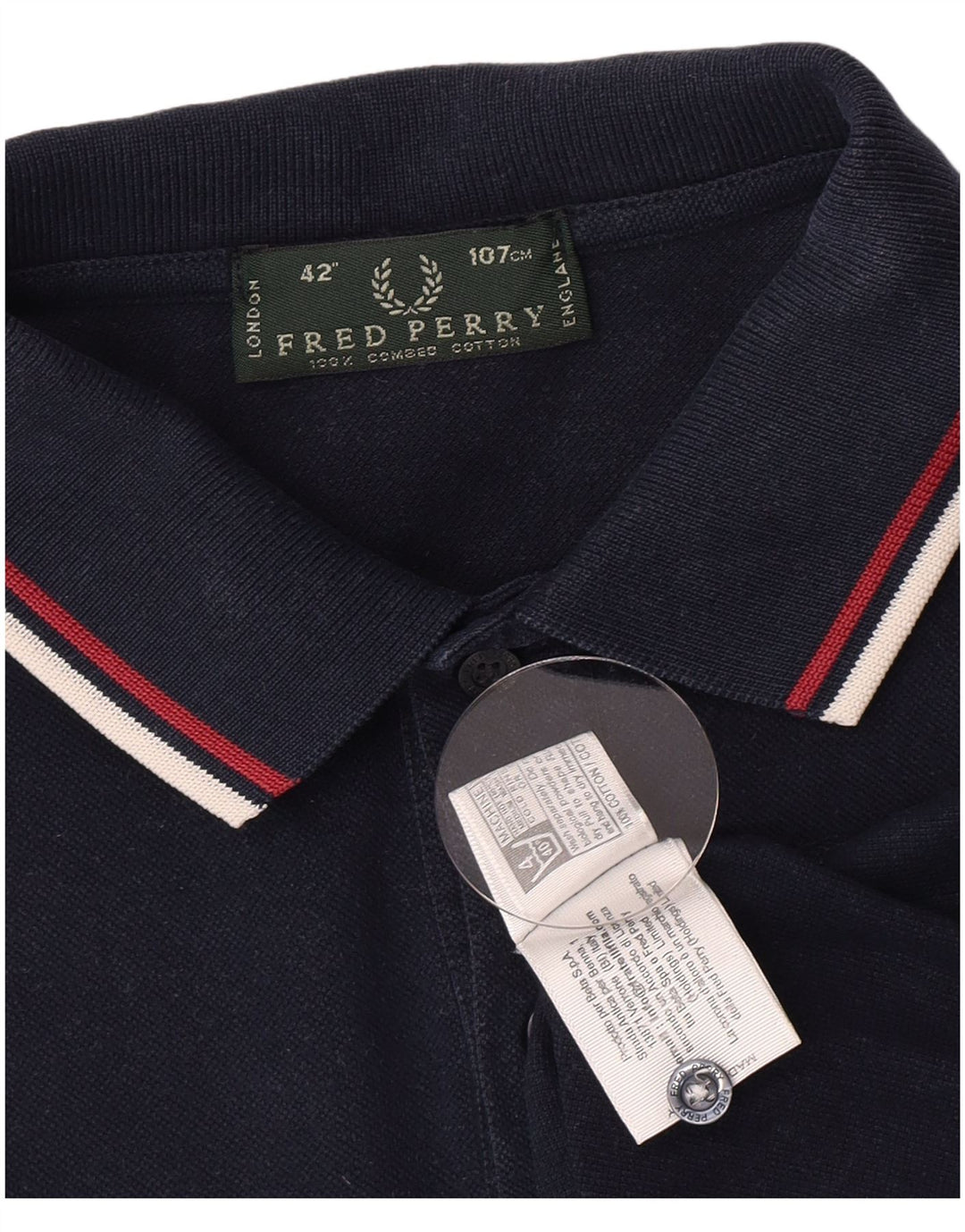 Cămașă polo Fred Perry pentru bărbați, bumbac mediu albastru bleumarin