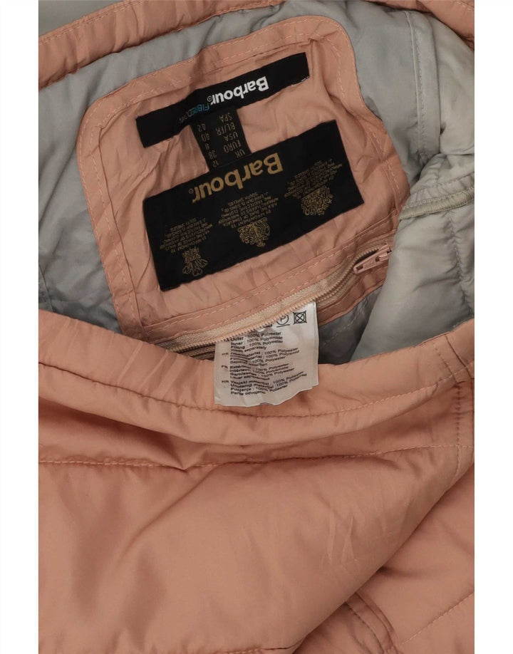 Gilet căptușit cu glugă Barbour pentru femei UK 12 Poliester roz mediu