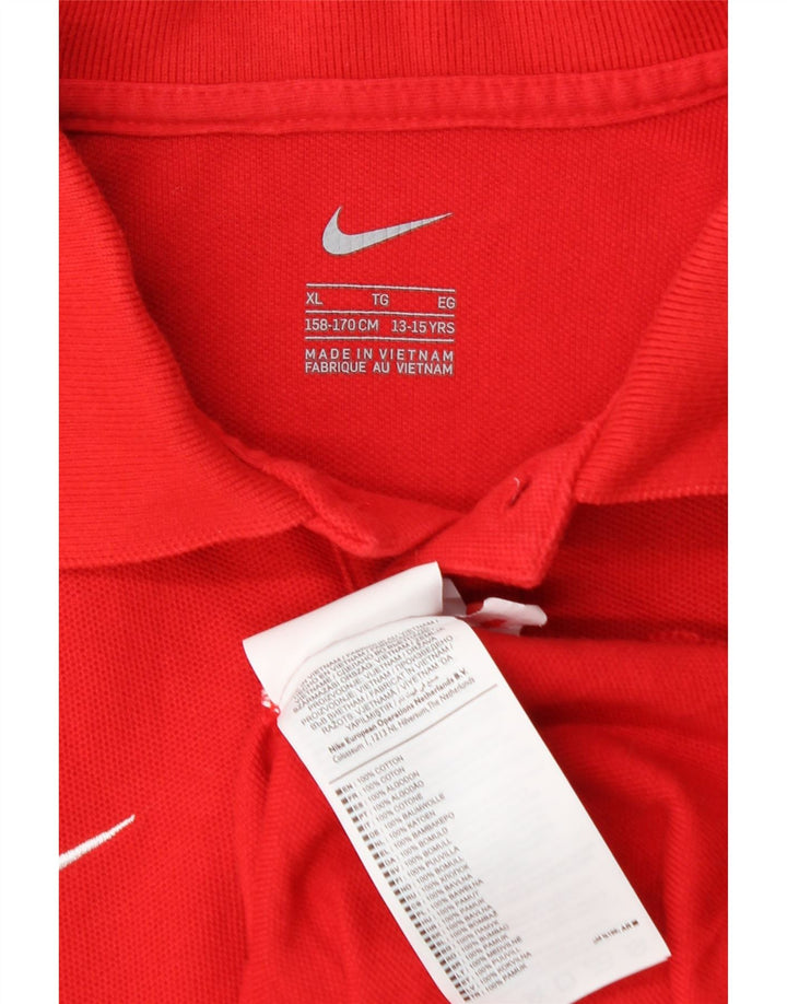 Tricou Polo NIKE Băieți 13-14 Ani XL Bumbac Roșu