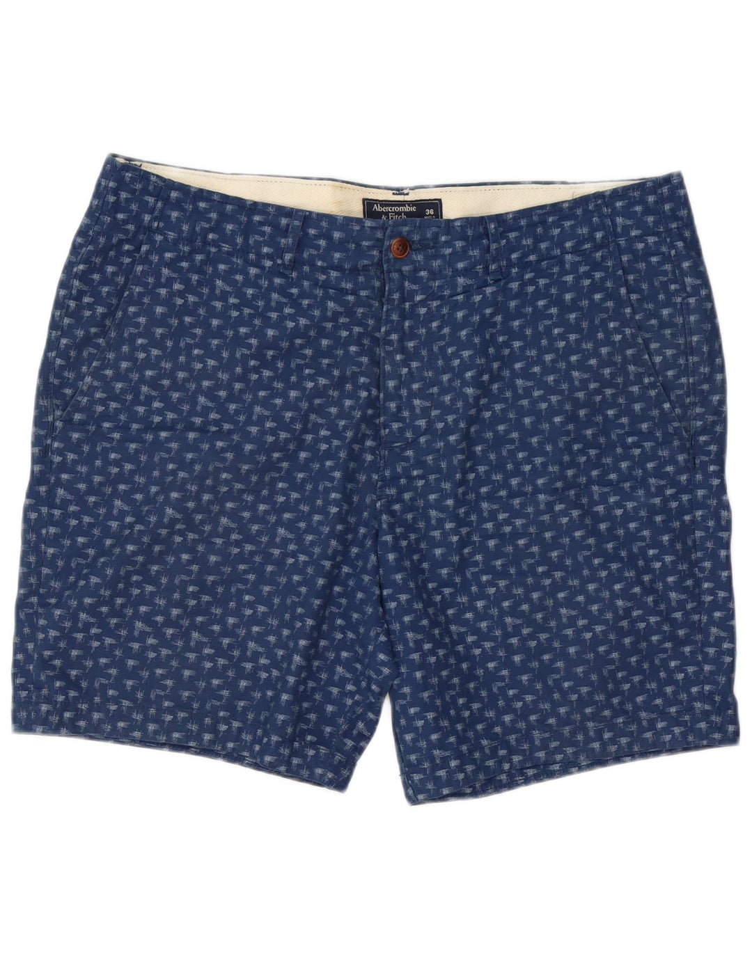 Pantaloni scurți chino cu model abstract Abercrombie & Fitch pentru bărbați W36 mari bleumarin