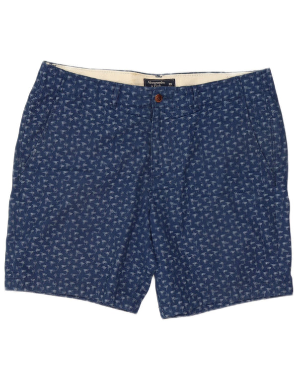 Pantaloni scurți chino cu model abstract Abercrombie & Fitch pentru bărbați W36 mari bleumarin