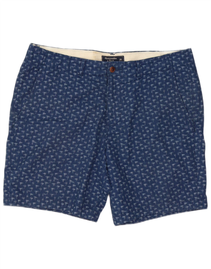 Pantaloni scurți chino cu model abstract Abercrombie & Fitch pentru bărbați W36 mari bleumarin