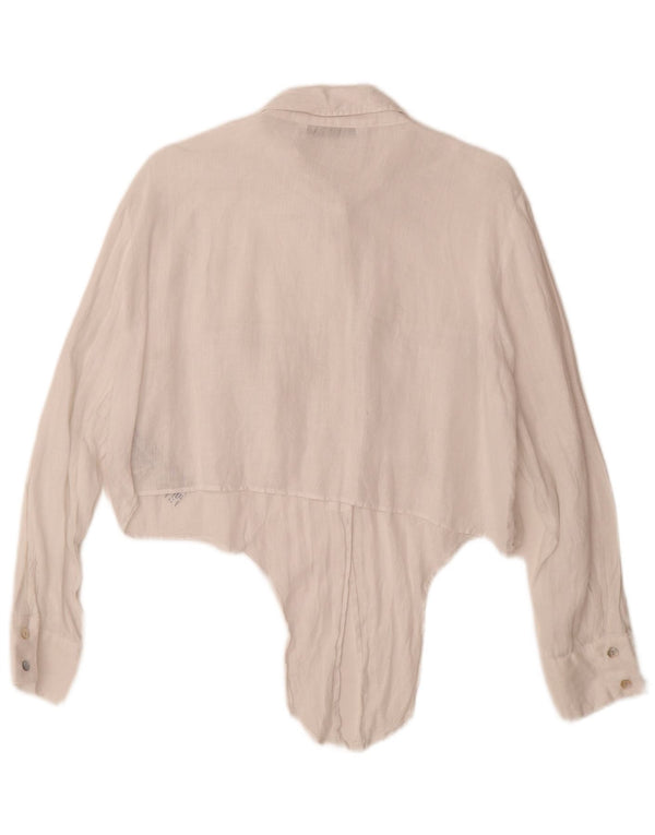 Cămașă Zara pentru femei cu cravată în față, UK 18 XL, in alb