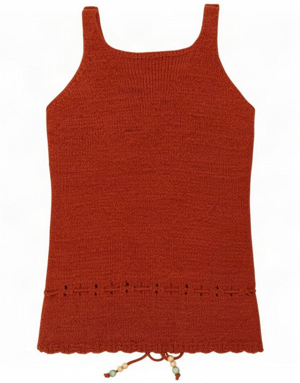 Janique Womens Vest Tank Top UK 16 Large Brown Acrylic