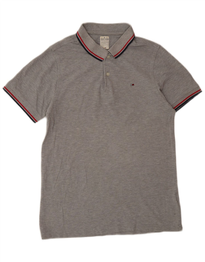 Tricou polo Tommy Hilfiger pentru bărbați, bumbac gri mare