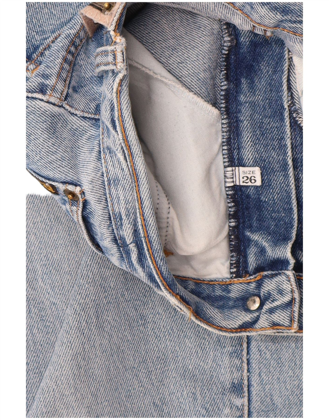 Blugi conici pentru femei Armani W26 L2 Albastru