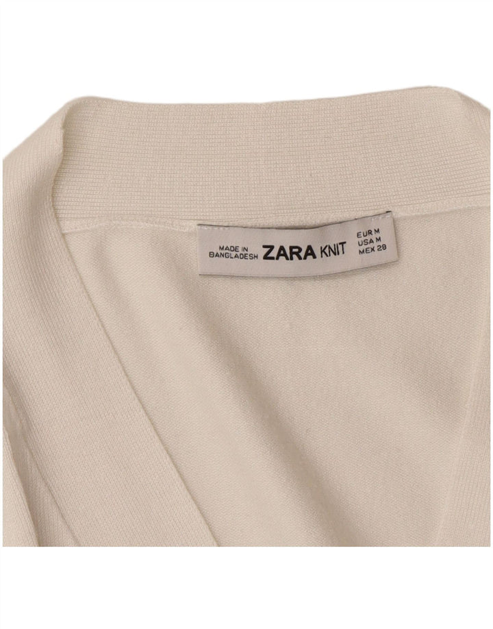 Pulover cardigan pentru femei Zara UK 14 Medium White