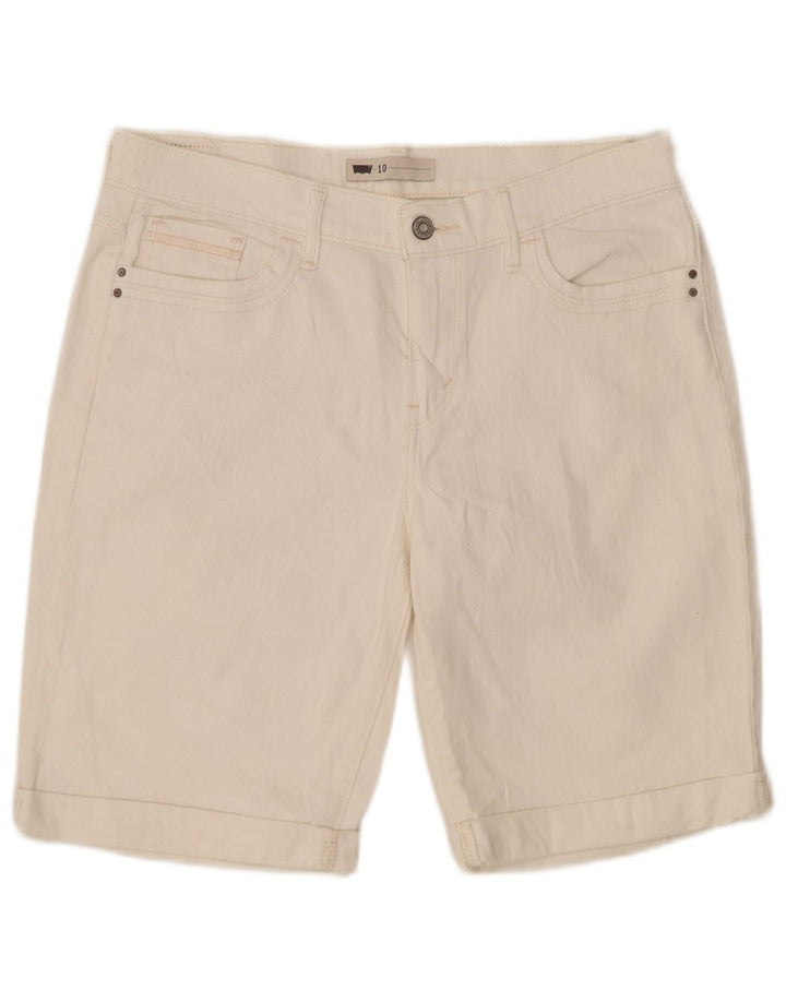 Pantaloni scurți din denim Levi's pentru femei US 10 Large W30 Off White
