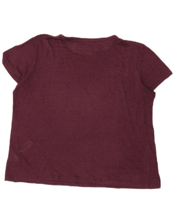 Top tricou Massimo Dutti pentru femei UK 18 XL Burgundy In