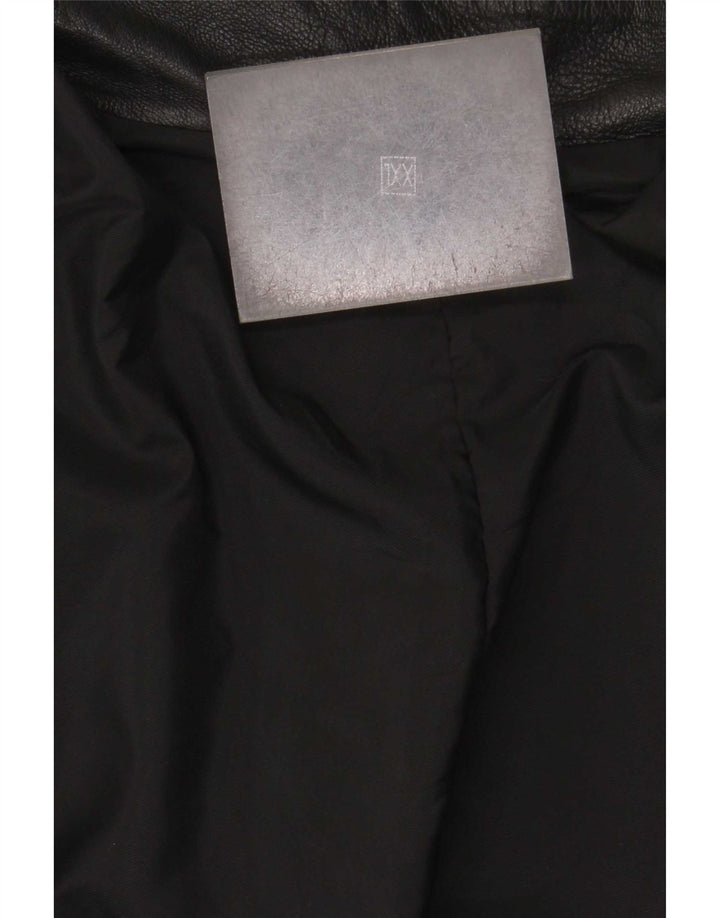 Jachetă de piele vintage pentru bărbați UK 44 2XL Negru