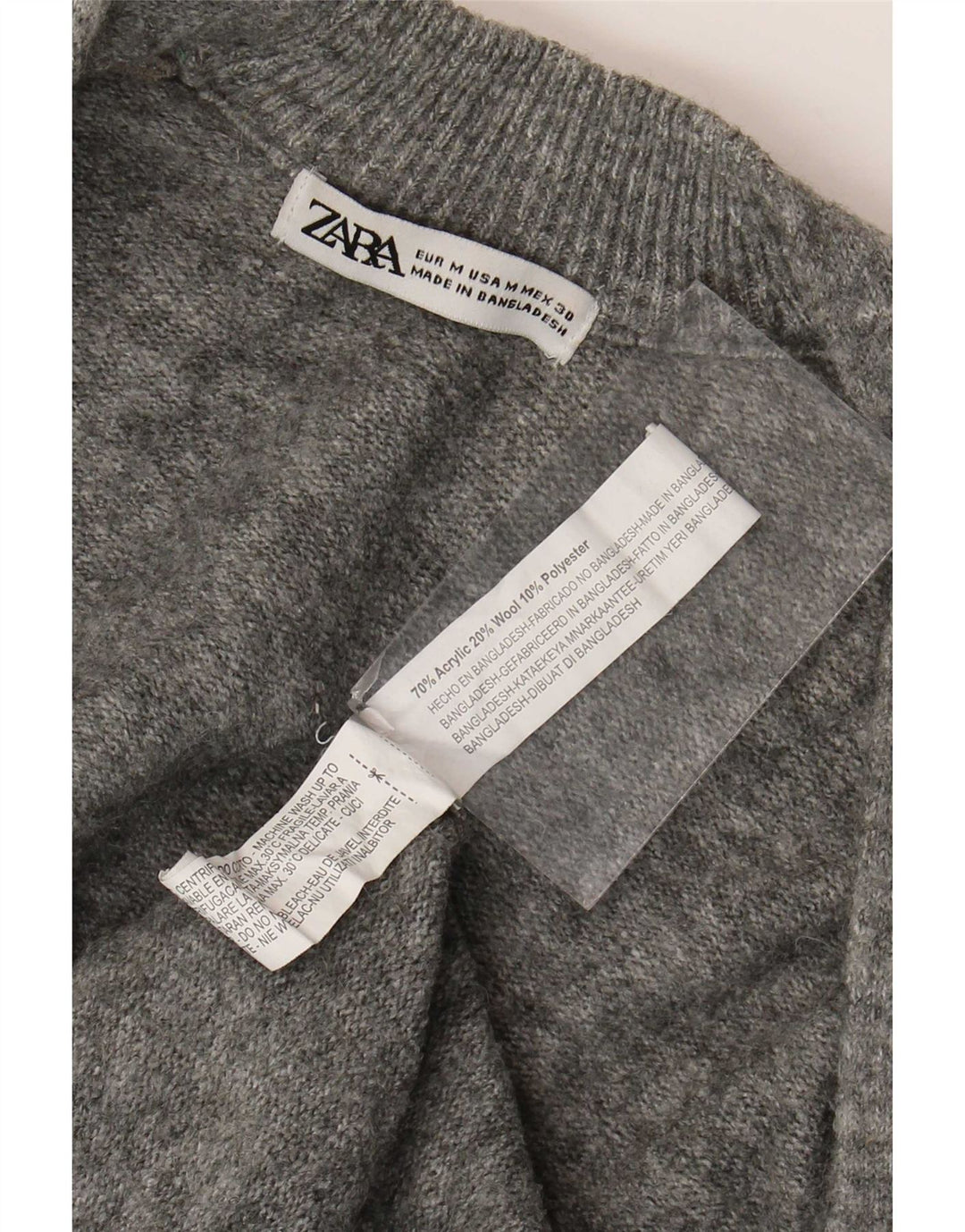 Pulover cardigan deschis pentru femei Zara UK 14 Gri mediu Acrilic