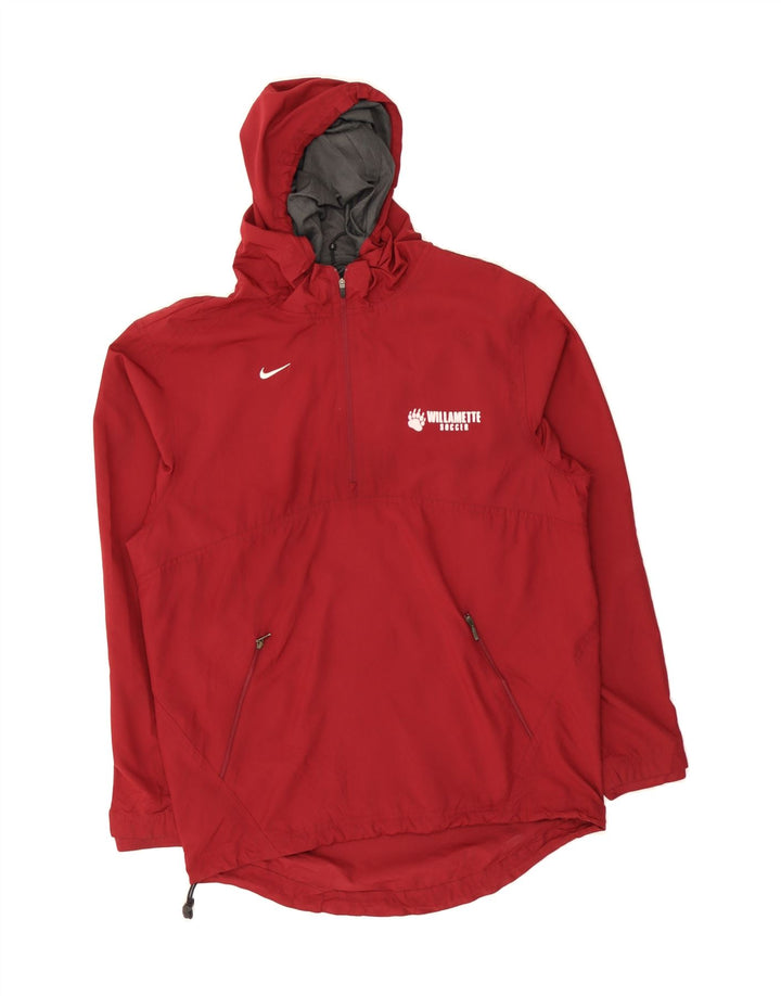 NIKE Womens Graphic Hooded Anorak Jacket UK 18 XL Red Polyester Vintage Nike and Second-Hand Nike from Messina Hembry 