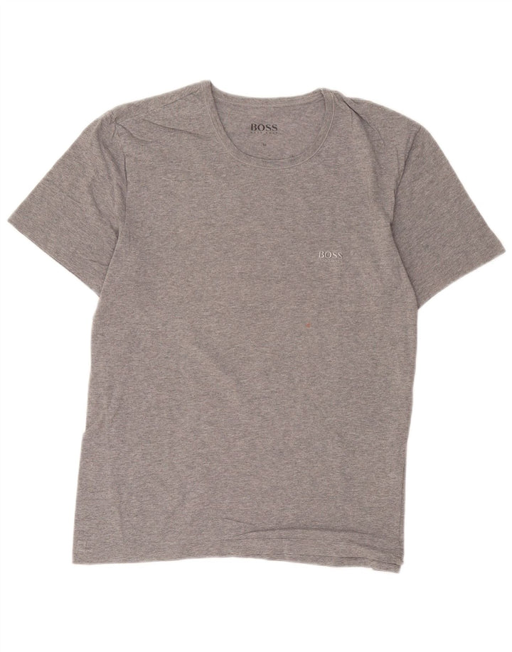 Tricou pentru bărbați Hugo Boss Top din bumbac cu pete gri mediu