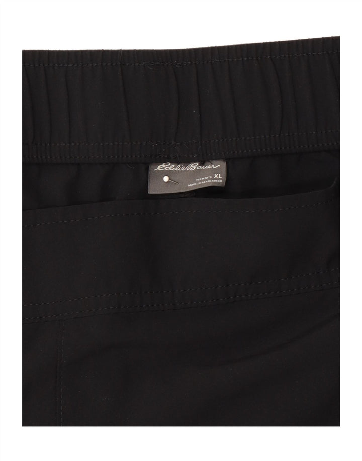 EDDIE BAUER Womens Slim Casual Trousers XL W38 L27 Black Polyester Vintage Eddie Bauer and Second-Hand Eddie Bauer from Messina Hembry 