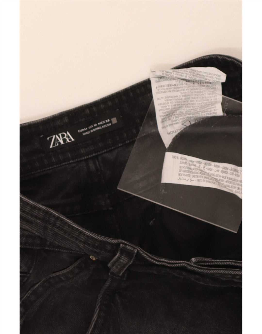 Pantaloni scurți din denim pentru femei Zara Medium W28 Bumbac negru