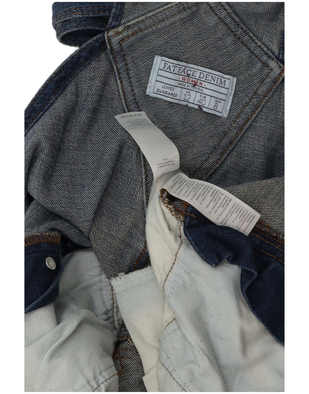 FAT FACE Blugi pentru femei Lewes Salopete Marea Britanie 12 Mediu L34 L27 Bumbac albastru