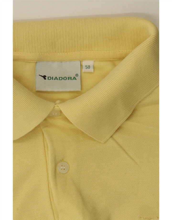 DIADORA Mens Polo Shirt IT 50 Medium Yellow Cotton Vintage Diadora and Second-Hand Diadora from Messina Hembry 
