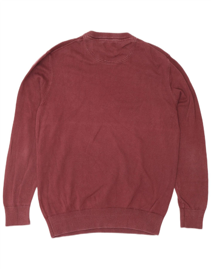 Pulover pentru bărbați TIMBERLAND cu gât crew, bumbac mediu burgundy
