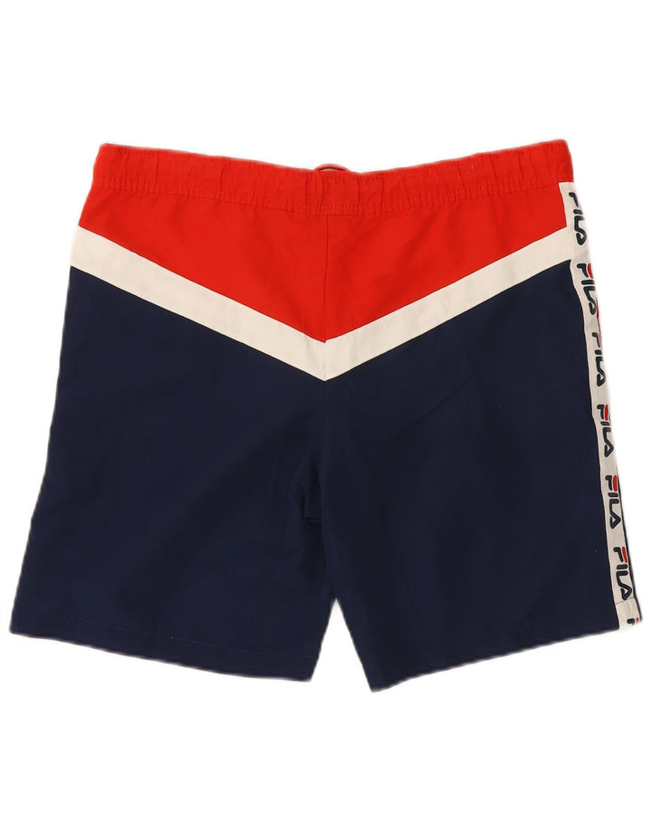 Pantaloni scurți de înot cu grafică Fila pentru bărbați, albastru, poliester color bloc