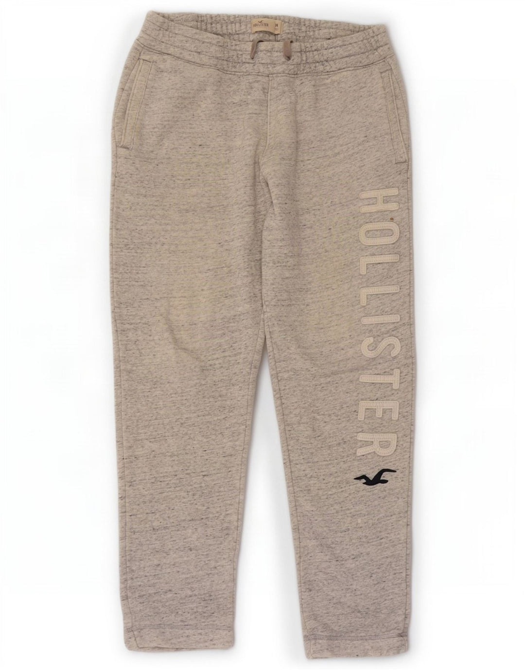 Pantaloni de trening Hollister Graphic pentru bărbați, bumbac cu pete gri mediu