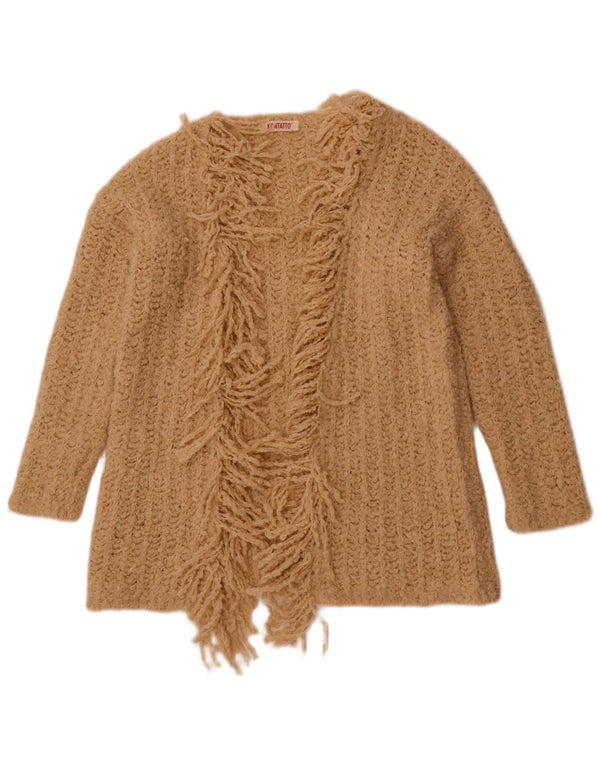 Pulover cardigan deschis pentru femei Kontatto UK 16 mare bej acrilic