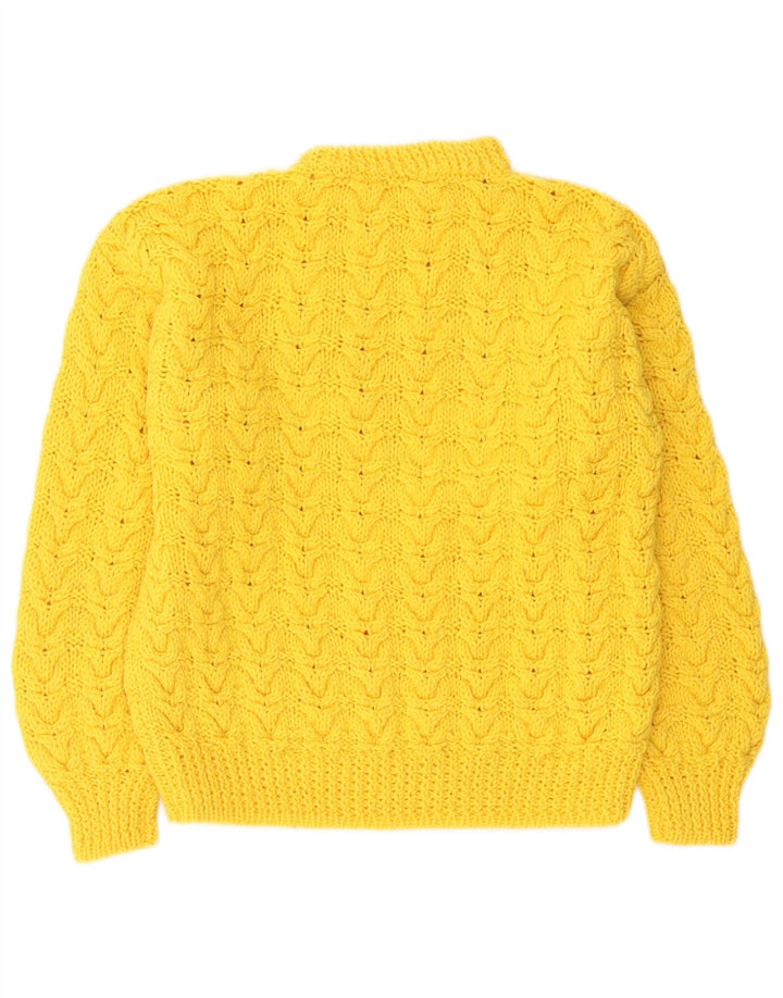 Pulover vintage cu gât țestoasă pentru femei UK 12 Galben mediu