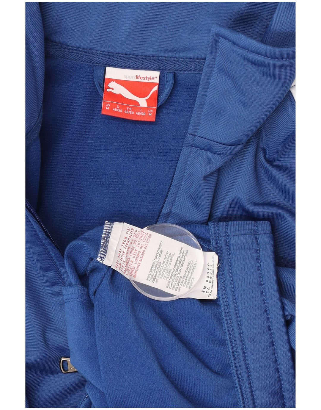 Jachetă de trening pentru bărbați Puma, albastru mediu, poliester color bloc