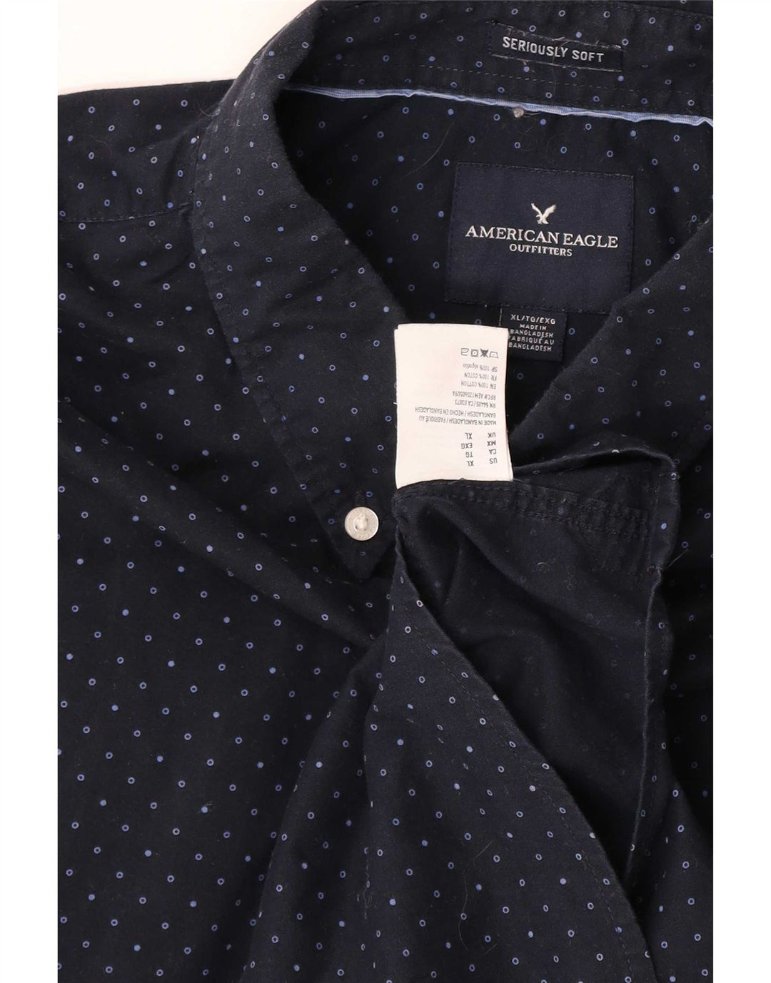 Cămașă pentru bărbați American Eagle XL bleumarin, bumbac cu pete