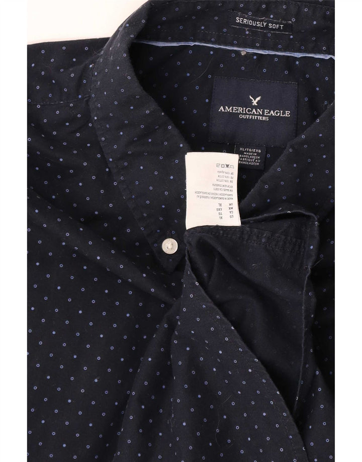 Cămașă pentru bărbați American Eagle XL bleumarin, bumbac cu pete