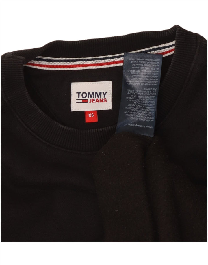 TOMMY HILFIGER Pulover supradimensionat pentru femei UK 6 XS Bumbac negru