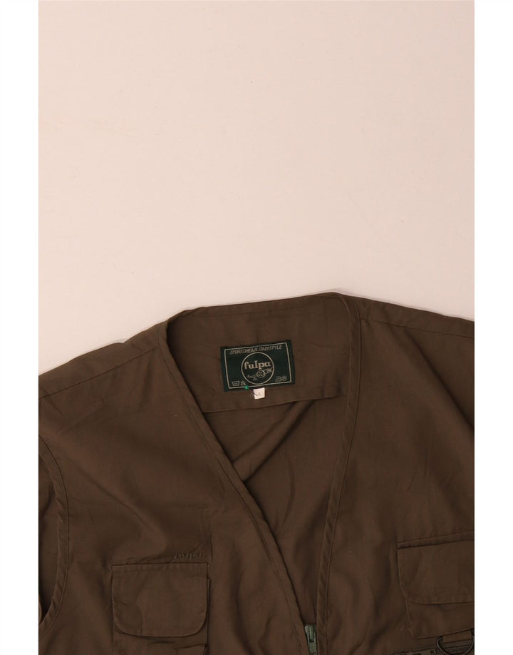 VINTAGE Gilet utilitar pentru bărbați UK 40, mare, maro, bumbac