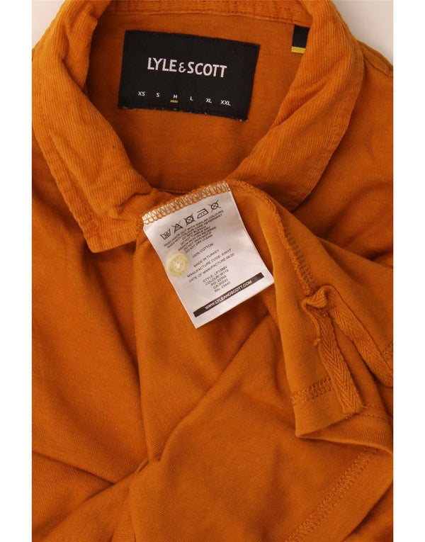 Tricou polo Lyle & Scott pentru bărbați, bumbac portocaliu mediu