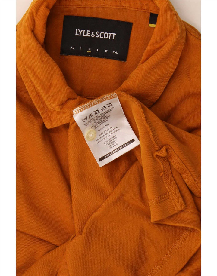 Tricou polo Lyle & Scott pentru bărbați, bumbac portocaliu mediu