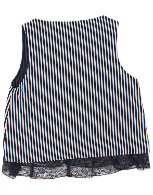 Bluză fără mâneci pentru femei Zara UK 6 XS bleumarin cu dungi