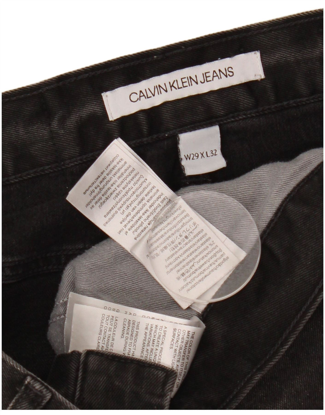 Blugi slim pentru bărbați Calvin Klein W29 L32 bumbac negru