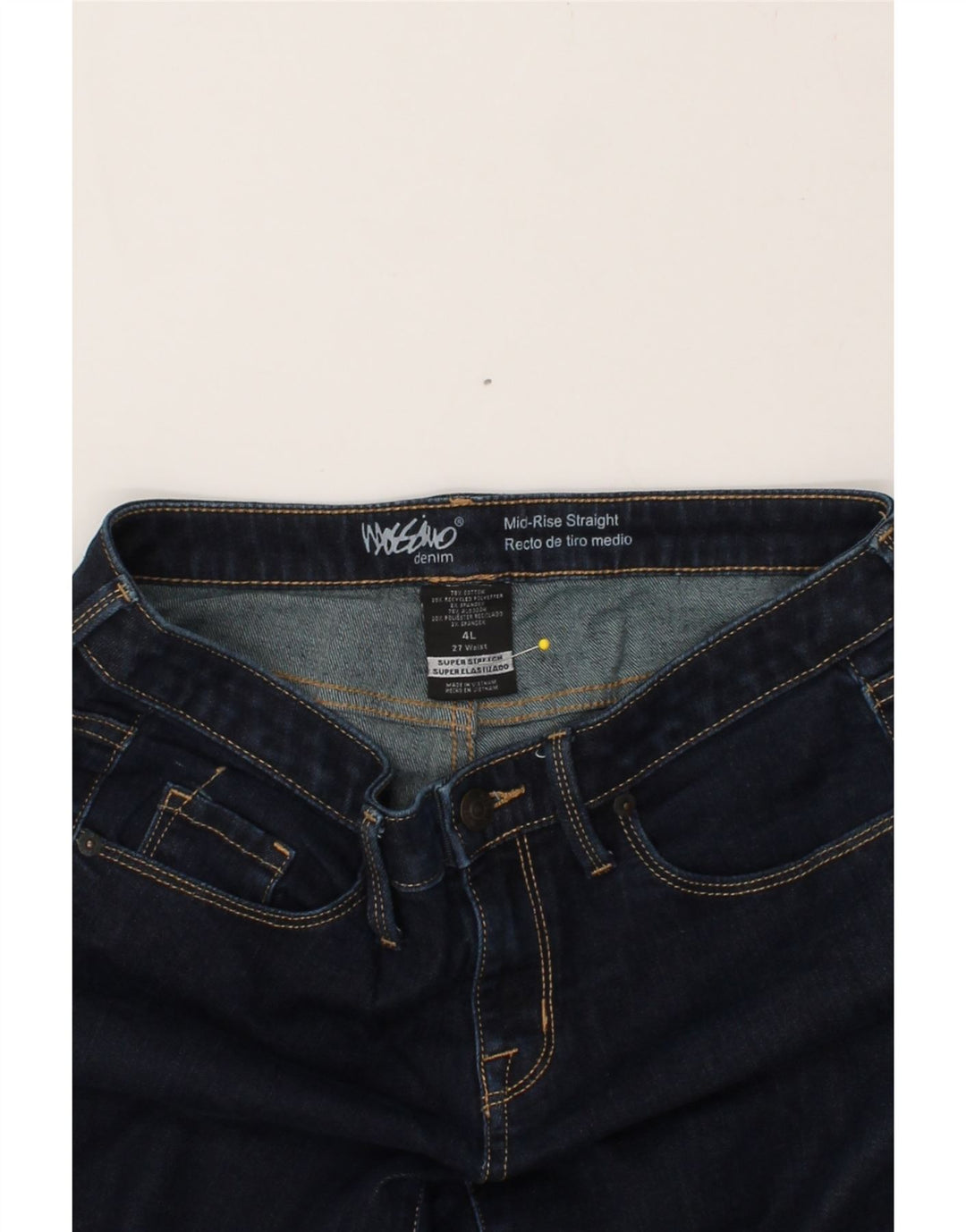 MOSSIMO Womens Mid Rise Straight Jeans W27 L34  Navy Blue Cotton Vintage Mossimo and Second-Hand Mossimo from Messina Hembry 
