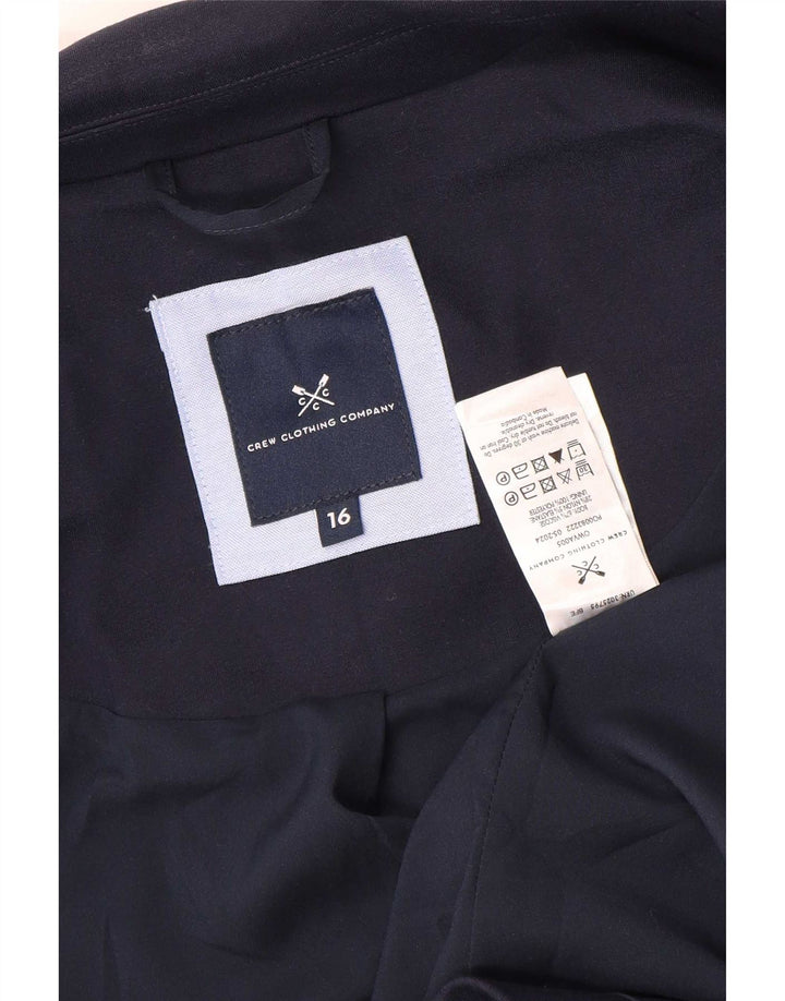 Crew Clothing Jachetă blazer pentru femei cu 2 nasturi UK 16 mare, bleumarin, viscoză