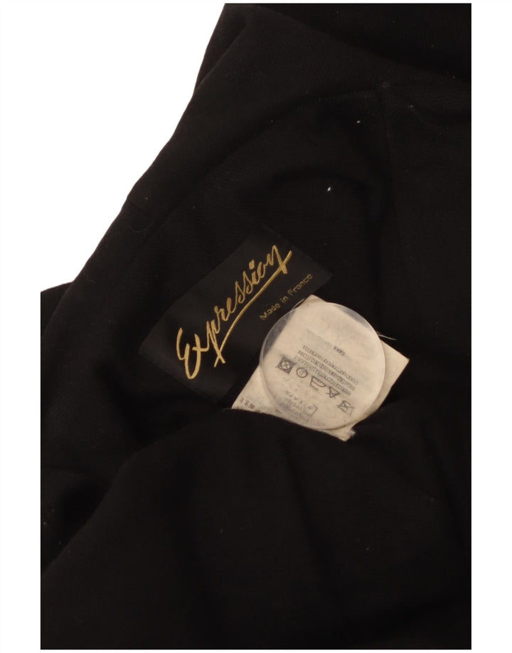 Pardesiu vintage pentru femei cu glugă UK 18 XL poliester negru