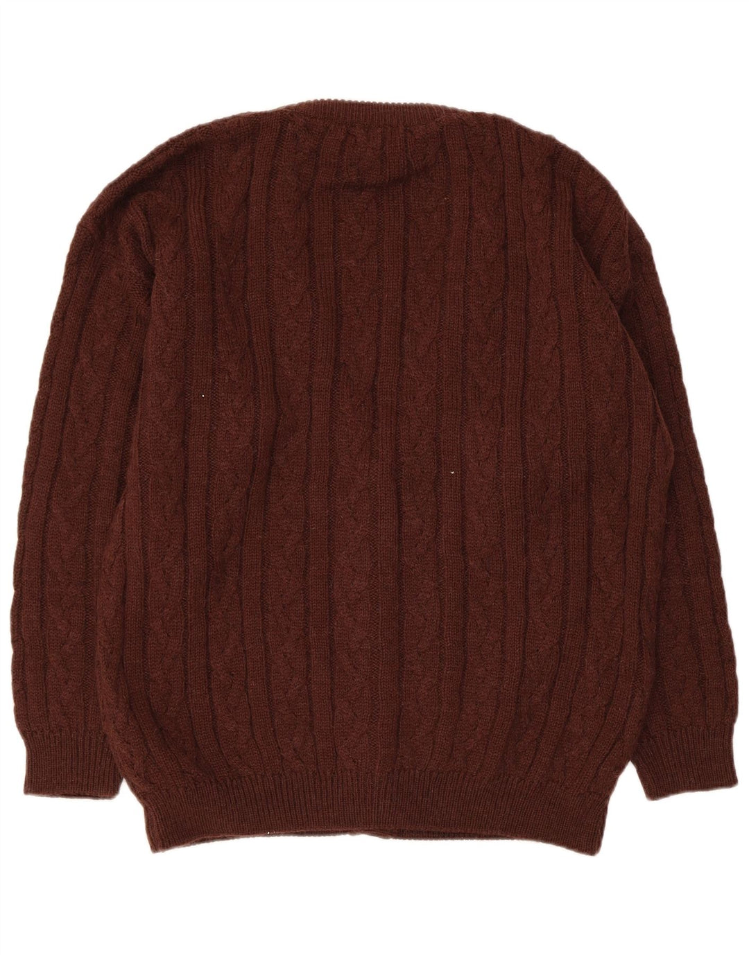 Pulover Cardigan Vintage pentru bărbați IT 52 Lână mare de alpaca maro