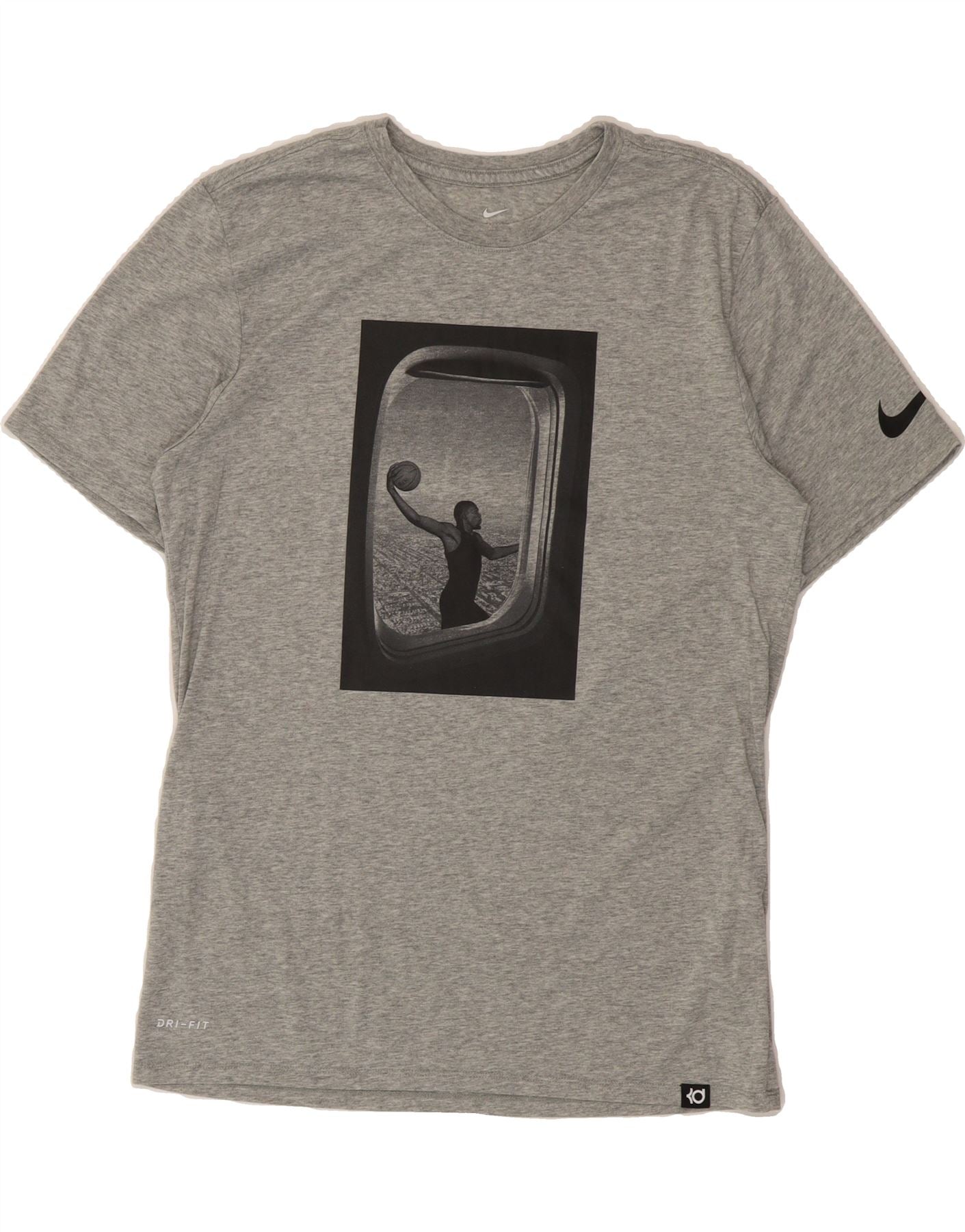 NIKE Mens Athletic Cut Graphic T-Shirt Top Medium Grey Polyester Vintage Nike and Second-Hand Nike from Messina Hembry 