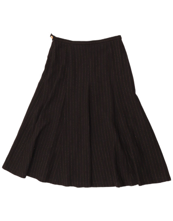 Fustă vintage pentru femei cu talie înaltă în formă de A UK 12 Medium W30 cu dungi negre