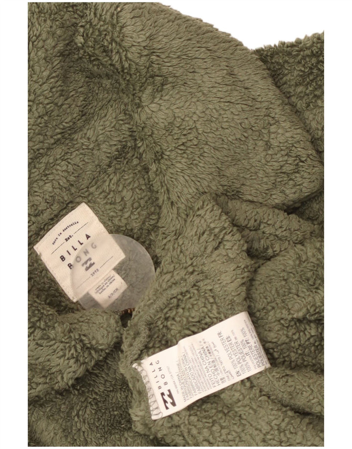 Jachetă fleece supradimensionată pentru femei Billabong UK 10 Poliester verde mic