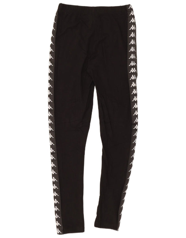 Leggings grafic Kappa pentru femei UK 8, bumbac negru mic