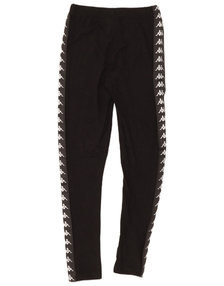 Leggings grafic Kappa pentru femei UK 8, bumbac negru mic
