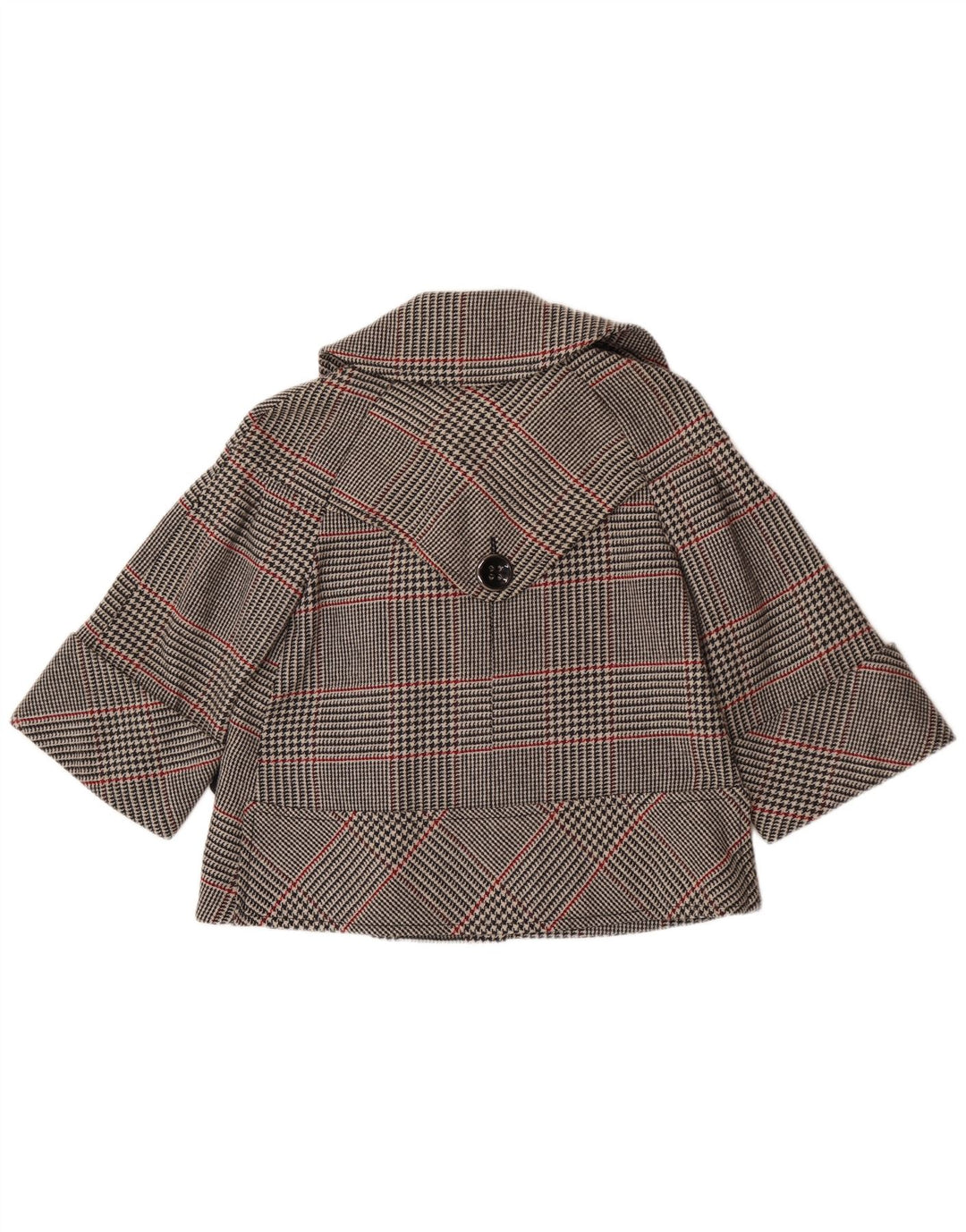 Jachetă Blazer scurtă la două piept pentru femei Zara UK 14, gri mediu, carouri