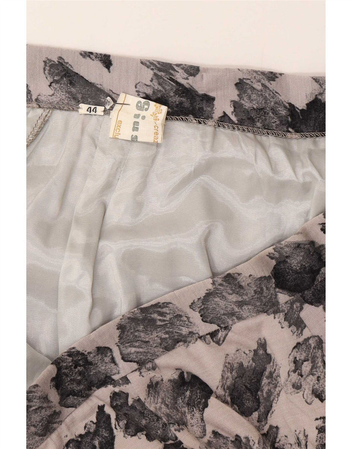 Fustă A-Line cu model abstract pentru femei vintage IT 44 Medium W28 Gri